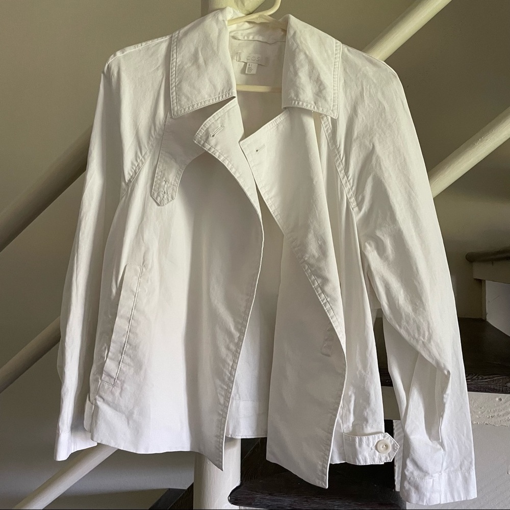 COS White Short Trench Jacket